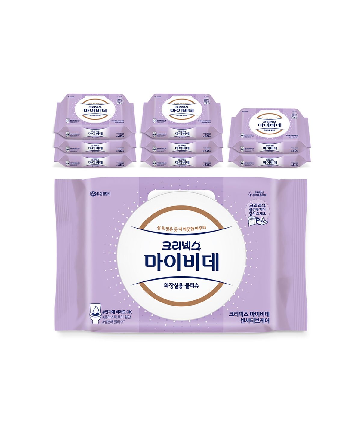 크리넥스(KLEENEX) 마이비데 NEW 센서티브케어 캡 40매x9팩