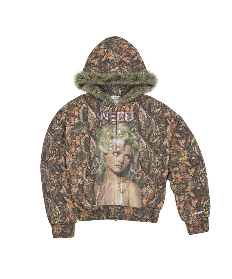 NEED A BF FUR ZIP HOODIE [REAL TREE]