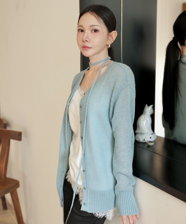 [앨리스 펑크X유라고] Alpaca wool blend cardigan_Mint