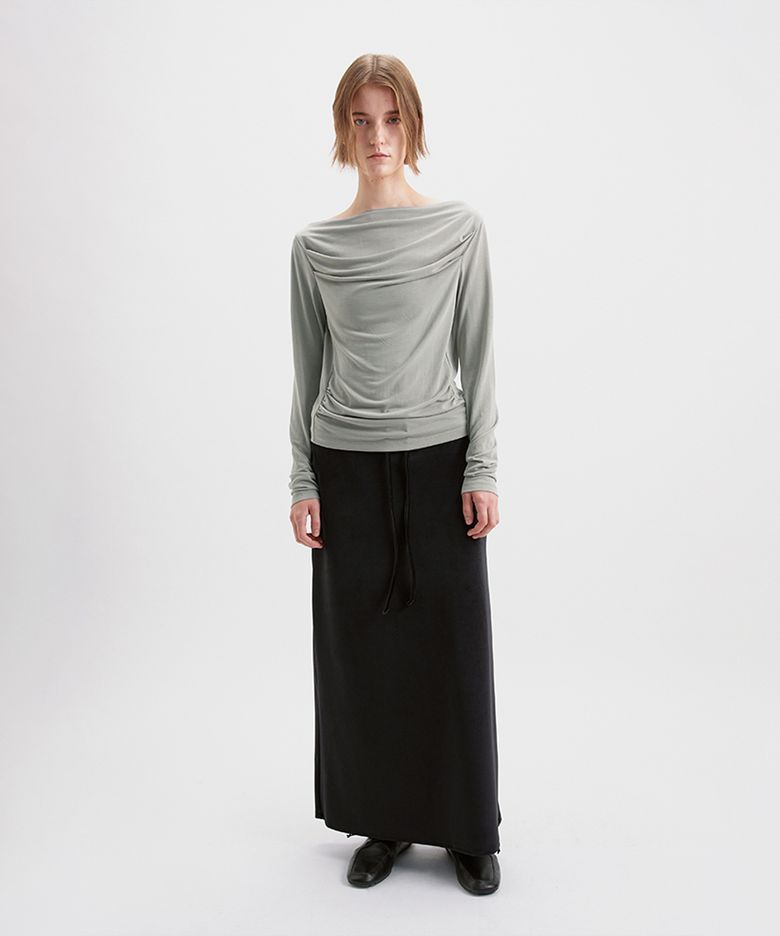 Velour Maxi Skirt / Black