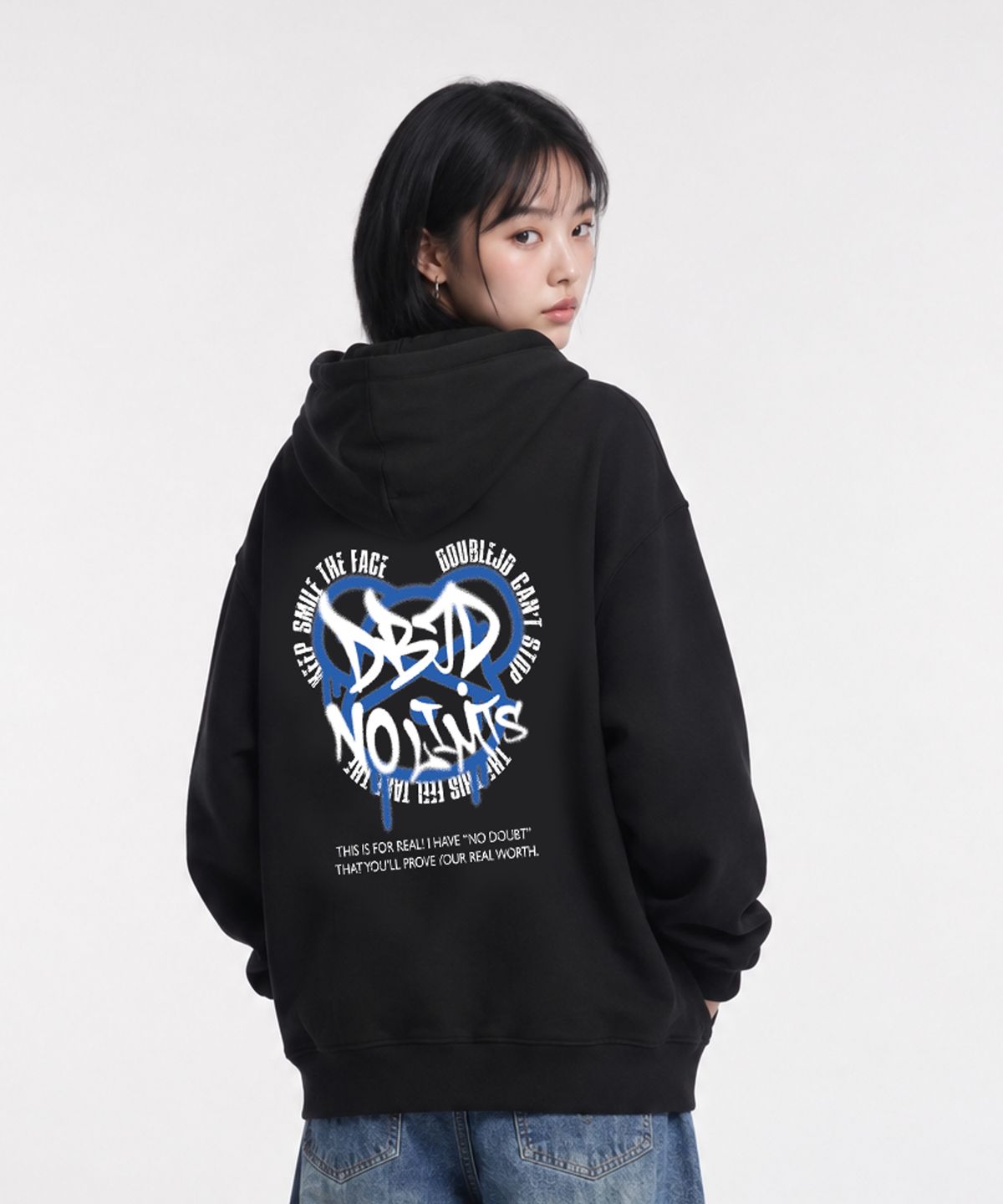 더블제이디(DOUBLE JD) 그래피티 베어 후드티