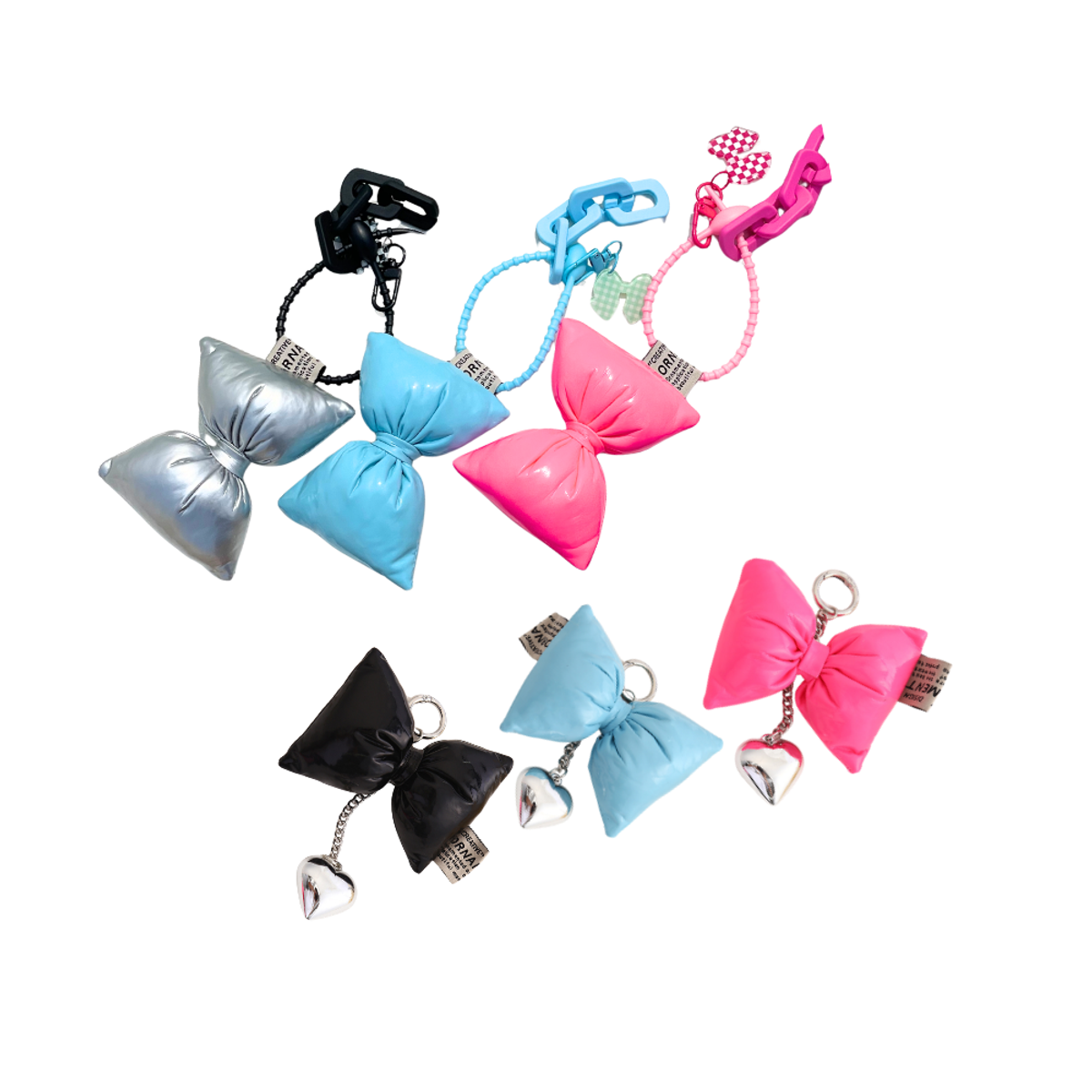 컴피웨이브(COMFYWAVE) 패딩리본 미니줄하트 리본키링 2종 (CF18/CF55)