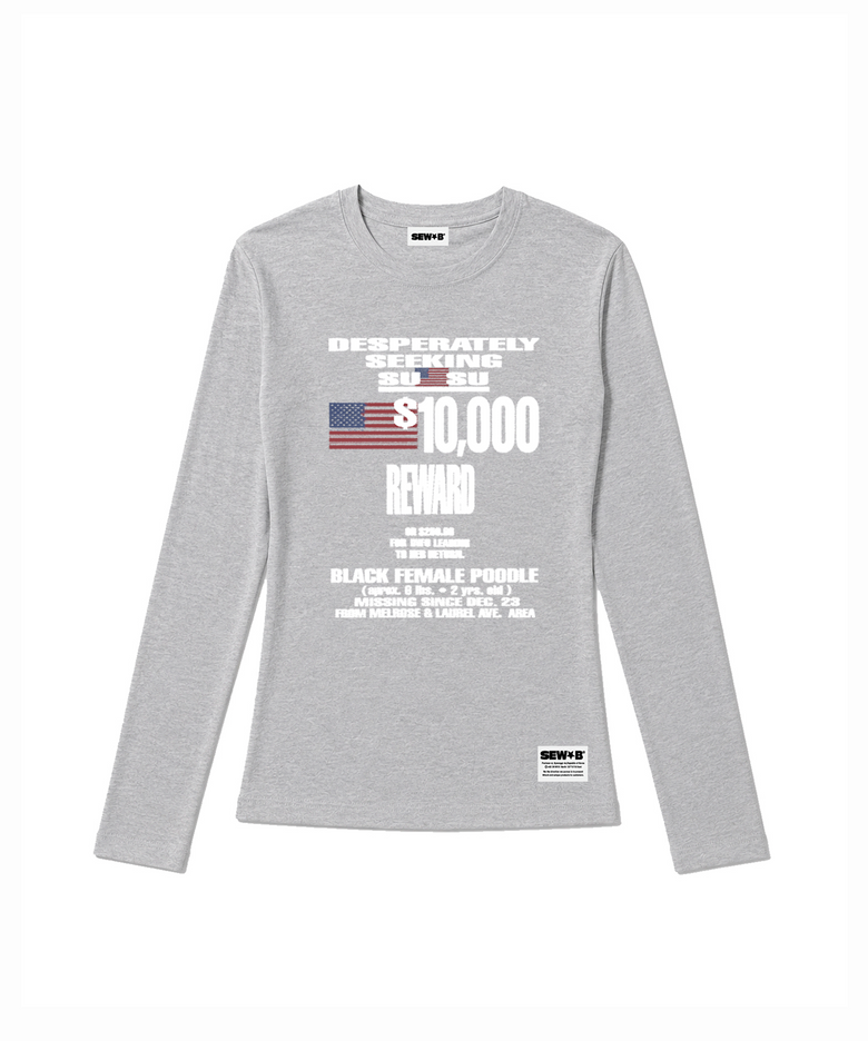 세미크롭 US 1000 White 긴팔티 [그레이 멜란지]