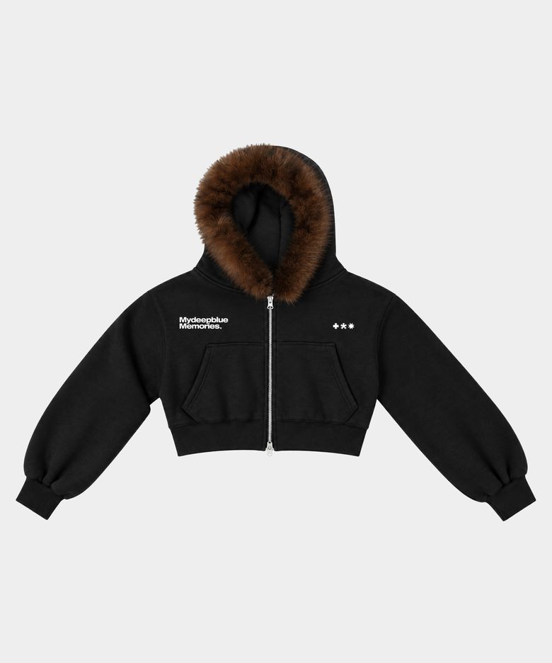 (ZP) MM Hood Fur Jacket(BLACK)