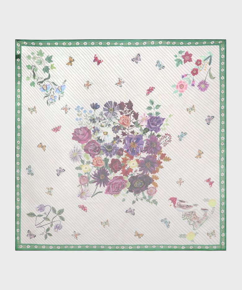 NAT chiffon silk big scarf butterfly garden