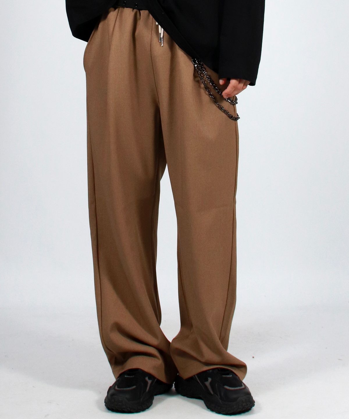 드마크(DEMARC) M solid straight-fit semi-wide pants - Camel