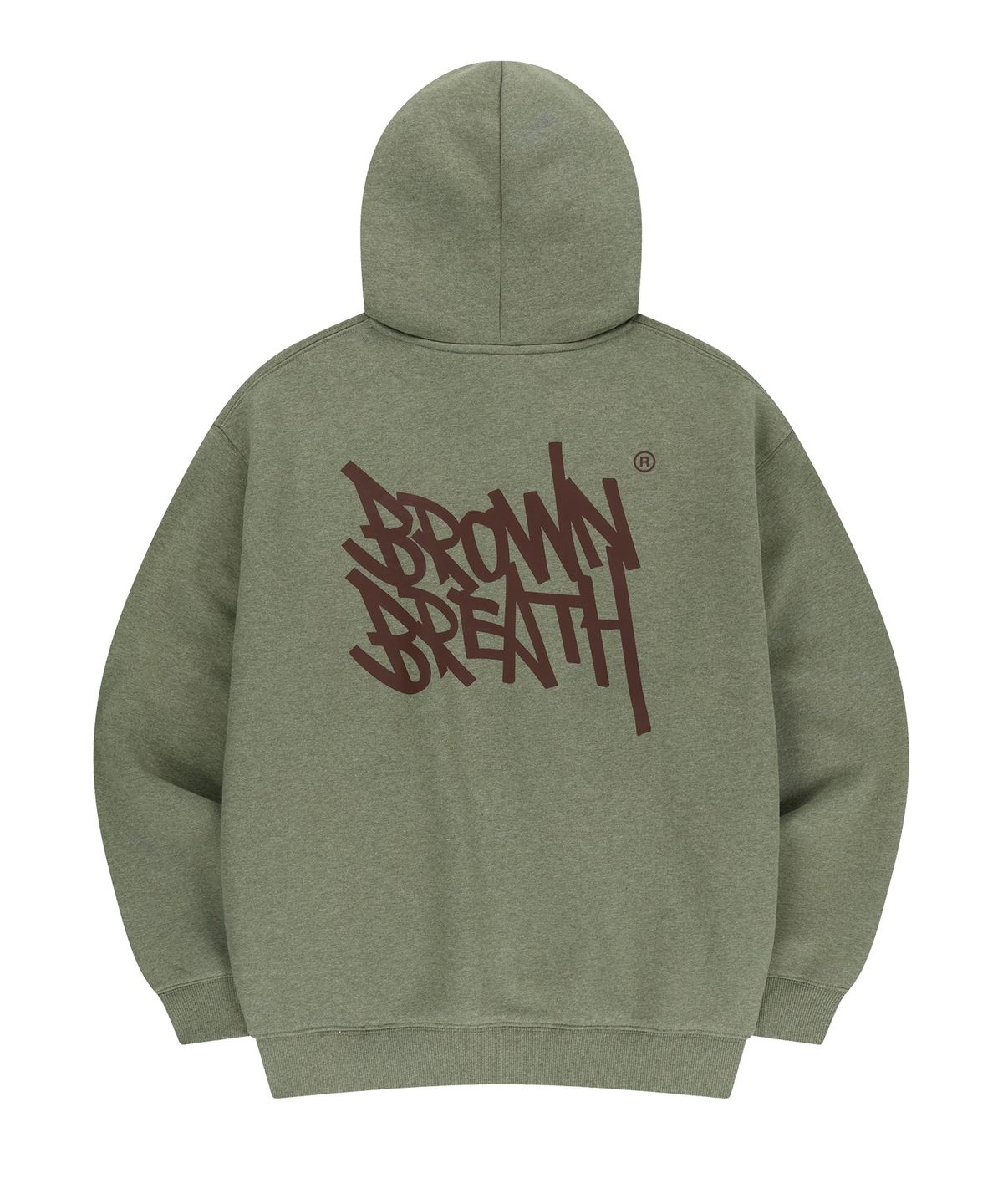 브라운브레스(BROWNBREATH) TAG HOODIE - MELANGE KHAKI
