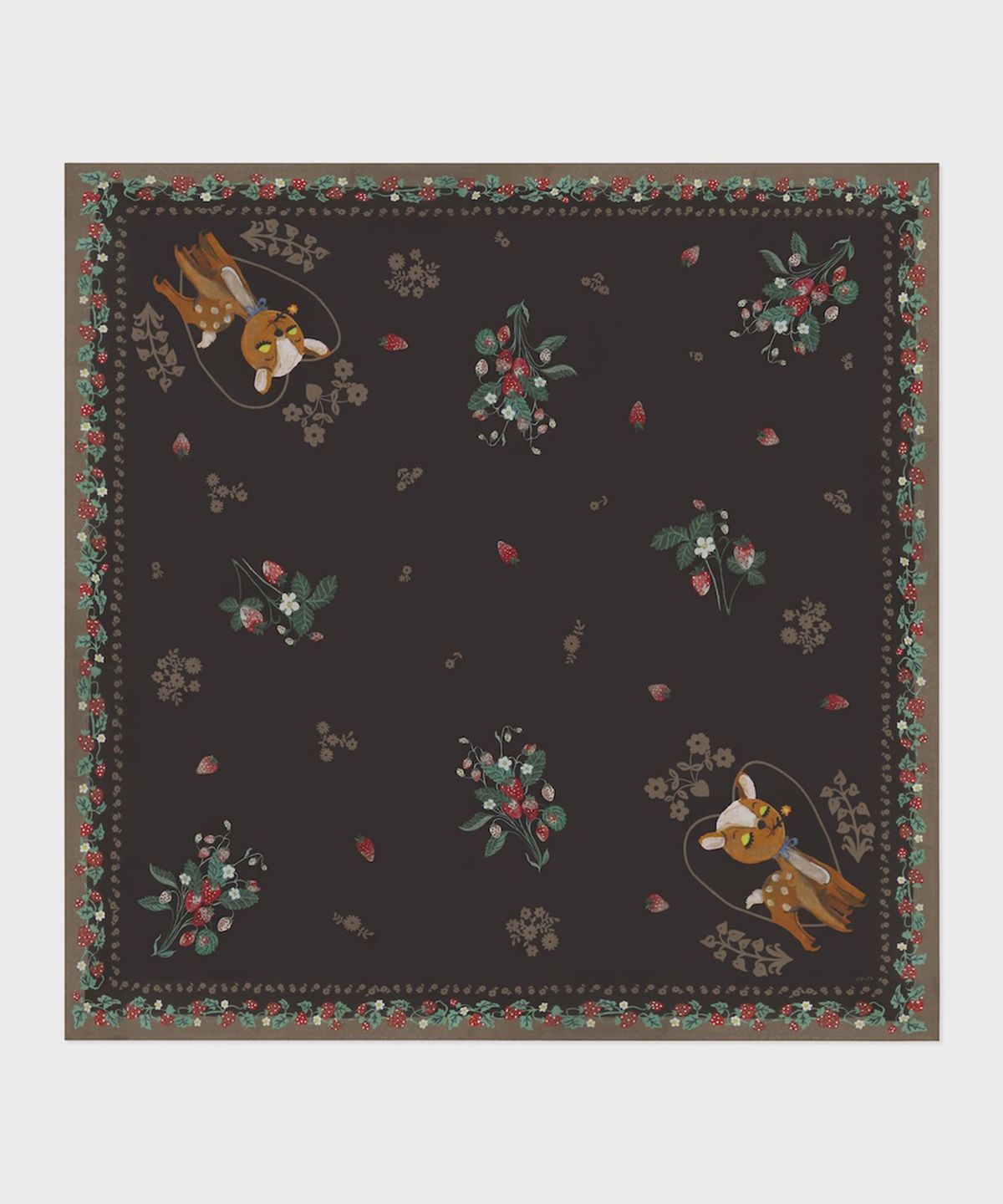 삭스어필(SOCKS APPEAL) NAT chiffon silk big scarf strawberry bambi