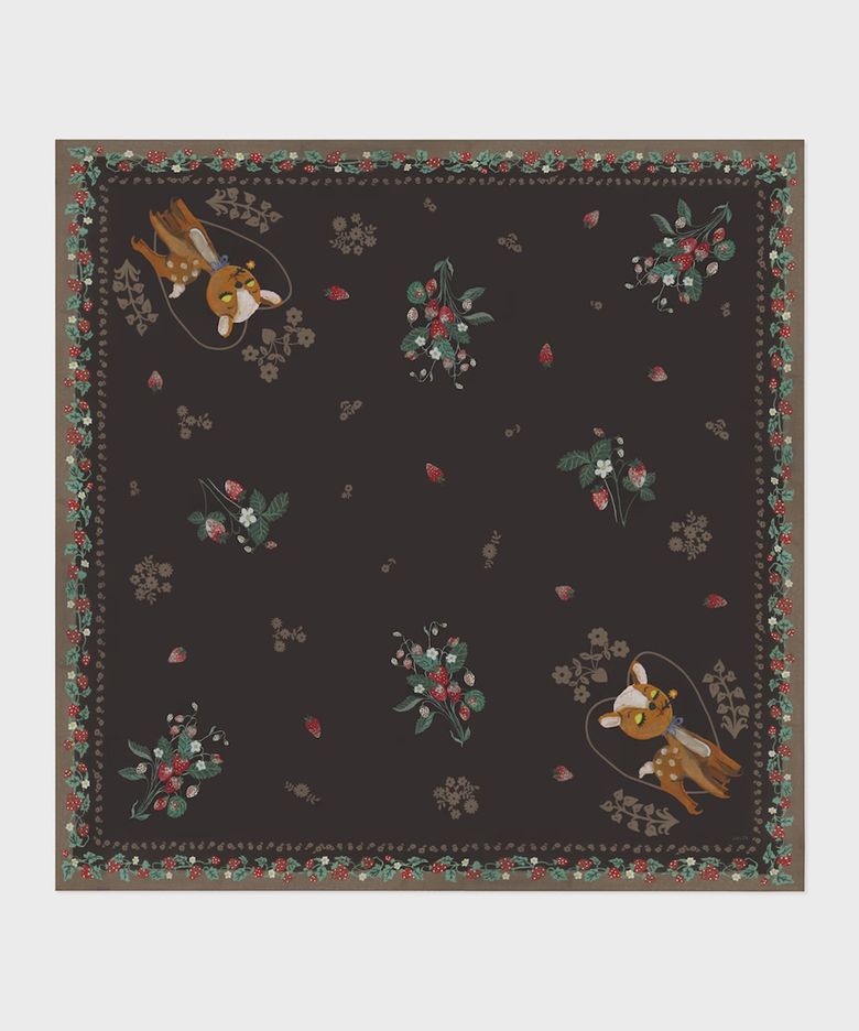 NAT chiffon silk big scarf strawberry bambi