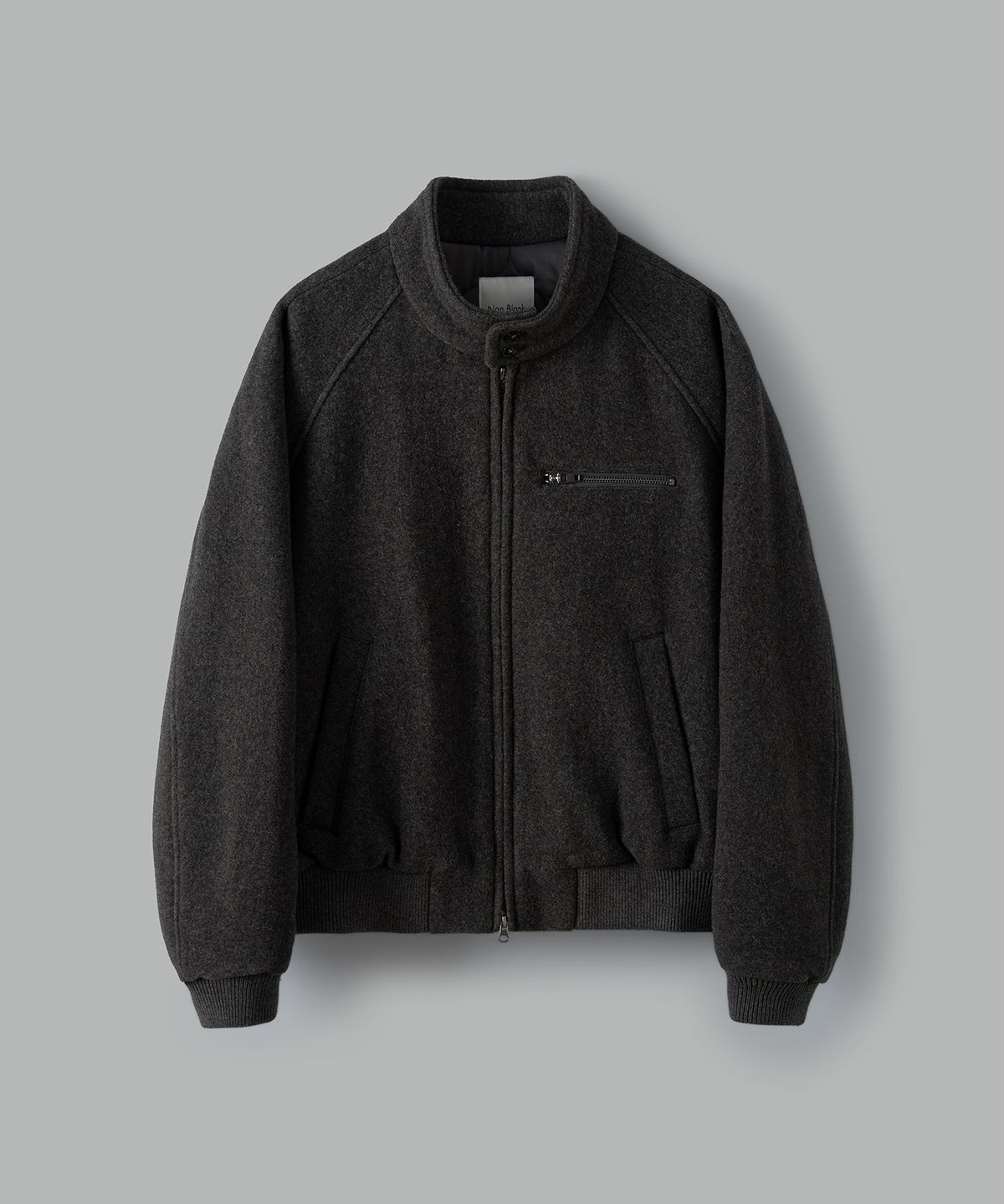 넌블랭크(NONBLANK) [무료반품][넌블랭크X패션플래닛] 울 블렌드 해링턴 블루종_CHARCOAL