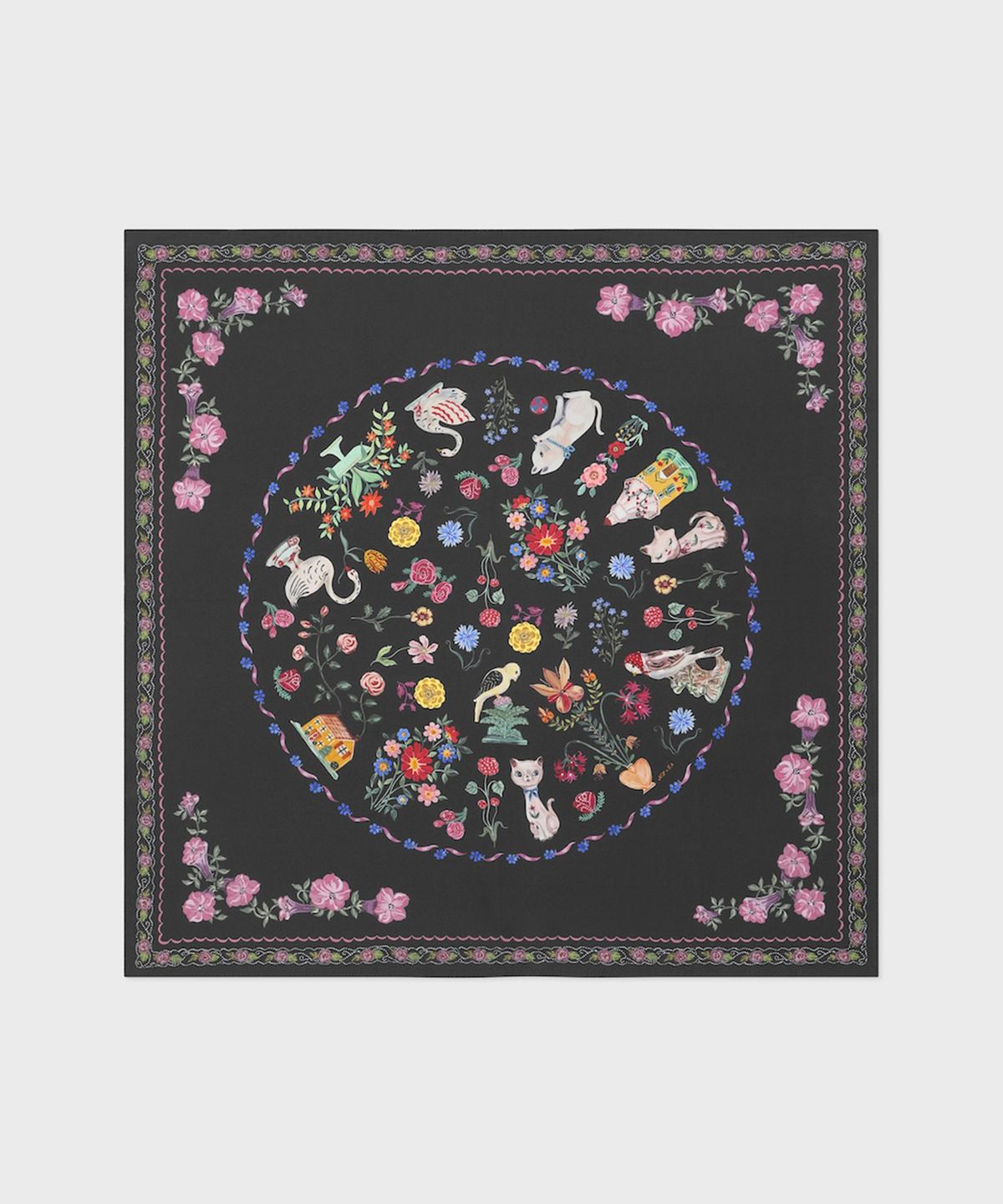 삭스어필(SOCKS APPEAL) NAT silk scarf curious garden