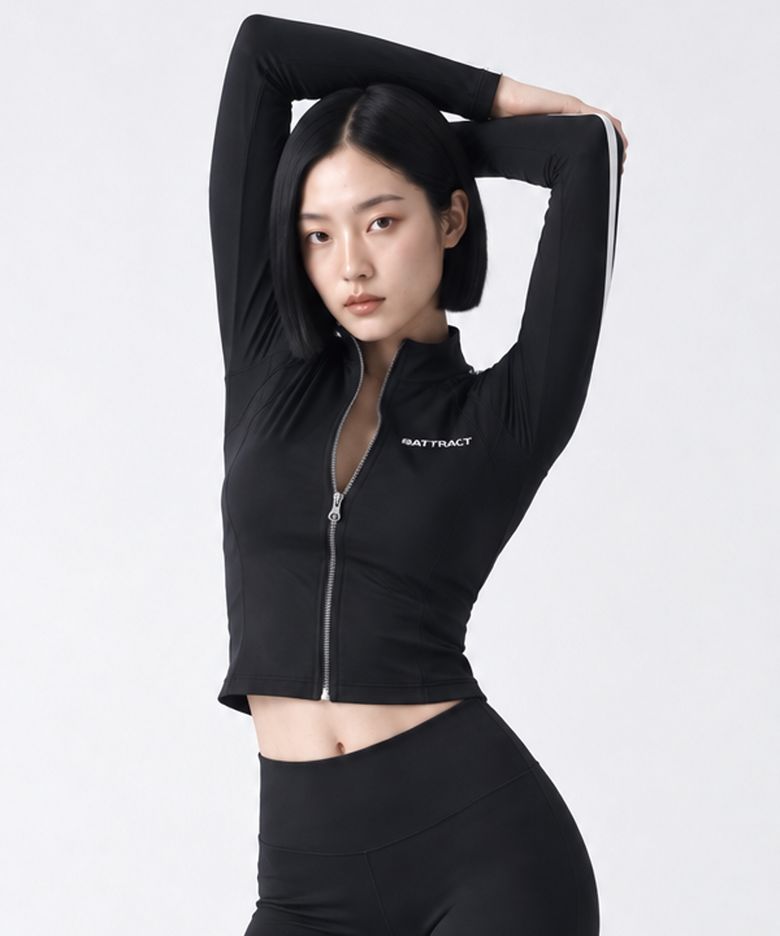 우먼스 트랙라인 퍼포먼스 긴팔 집업 [BLACK]