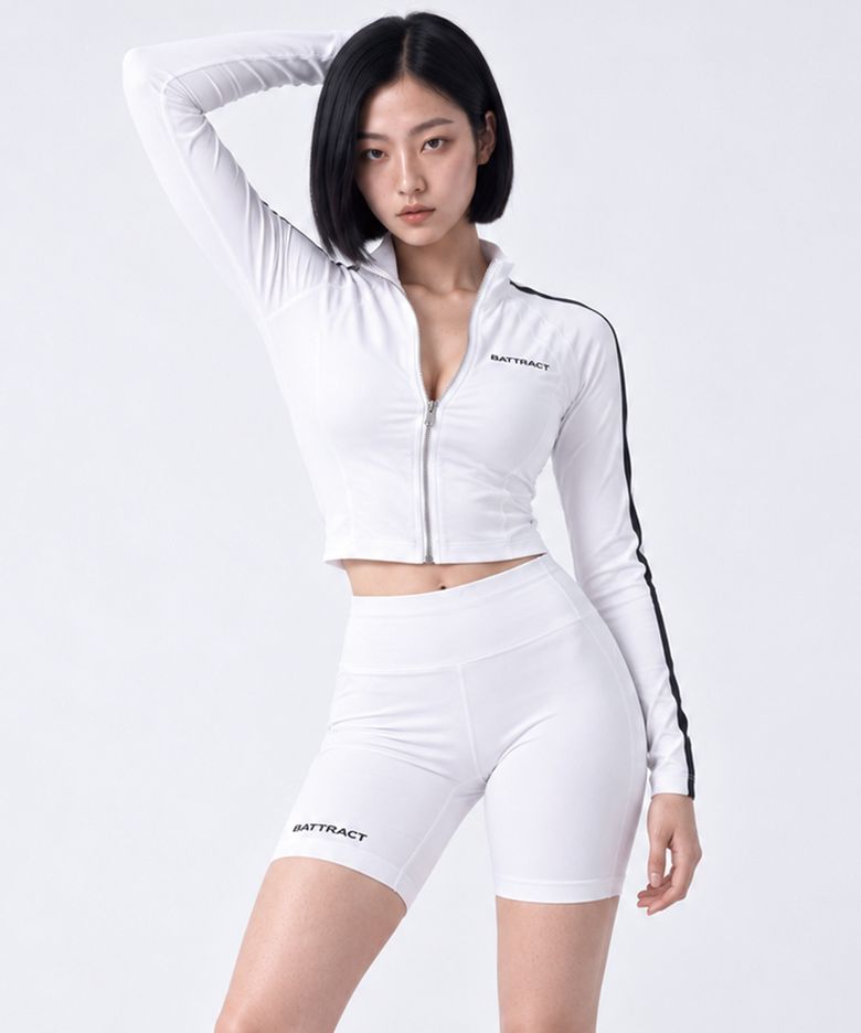 우먼스 트랙라인 퍼포먼스 긴팔 집업 [WHITE]