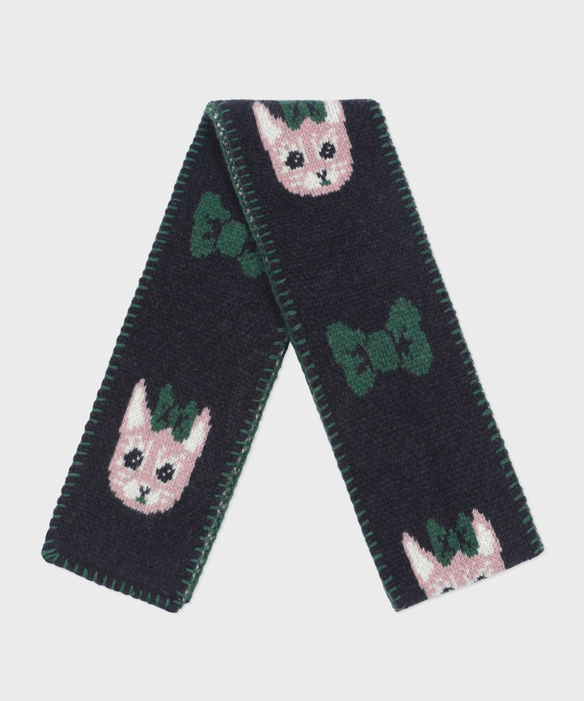 삭스어필(SOCKS APPEAL) NAT muffler ribbon cat navy