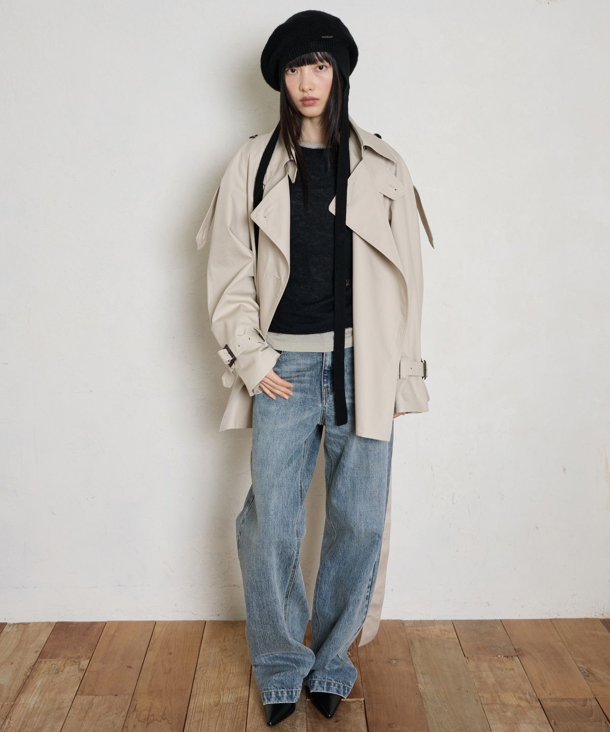 더애틋(THE AÉTUT) Buckle Detail Denim Pants_Grayish Blue