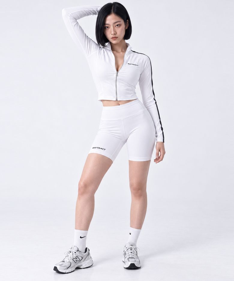 우먼스 트랙라인 퍼포먼스 긴팔 셋업 [WHITE]
