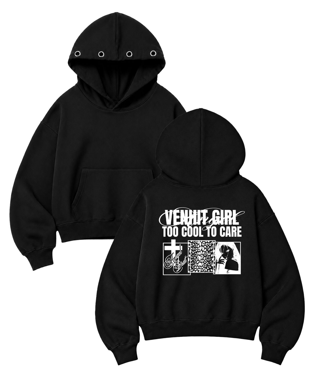벤힛(VENHIT) ShesTrouble 아일렛 후드티