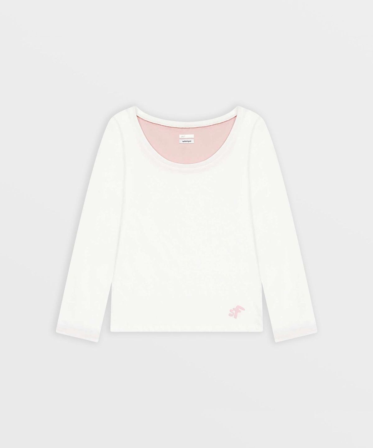 사파리스팟(SAFARISPOT) 투톤 롱 슬리브 (화이트/핑크)