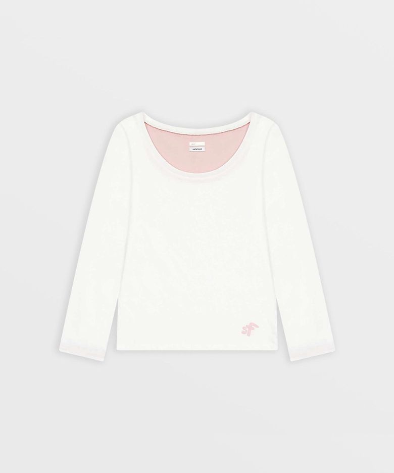 투톤 롱 슬리브 (화이트/핑크)