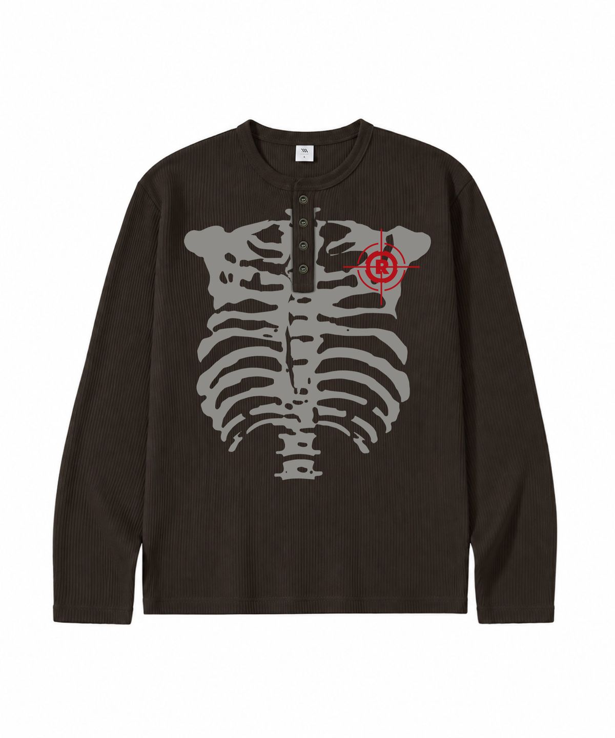 벤힛(VENHIT) Skelleton 와플 헨리넥 롱슬리브