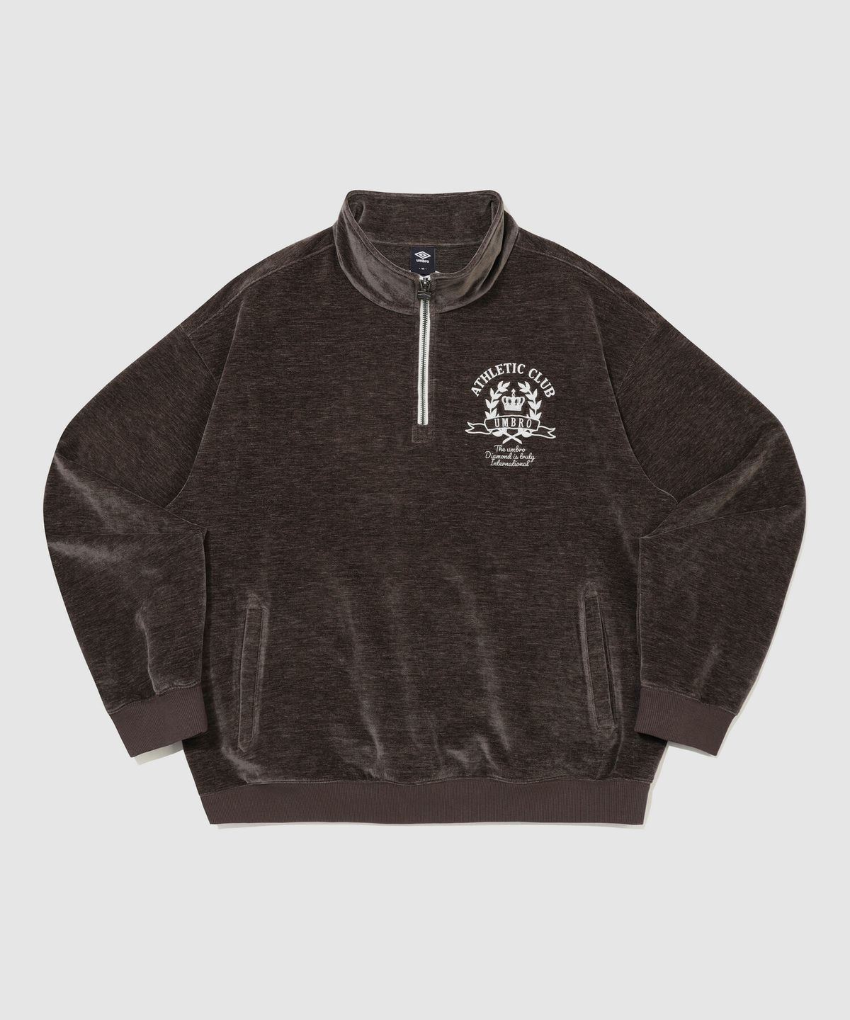 엄브로(UMBRO) 셔닐블렌드 하프집업 브라운 UR423CFSN3
