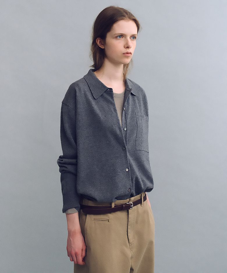 shirts pocket knit (charcoal)
