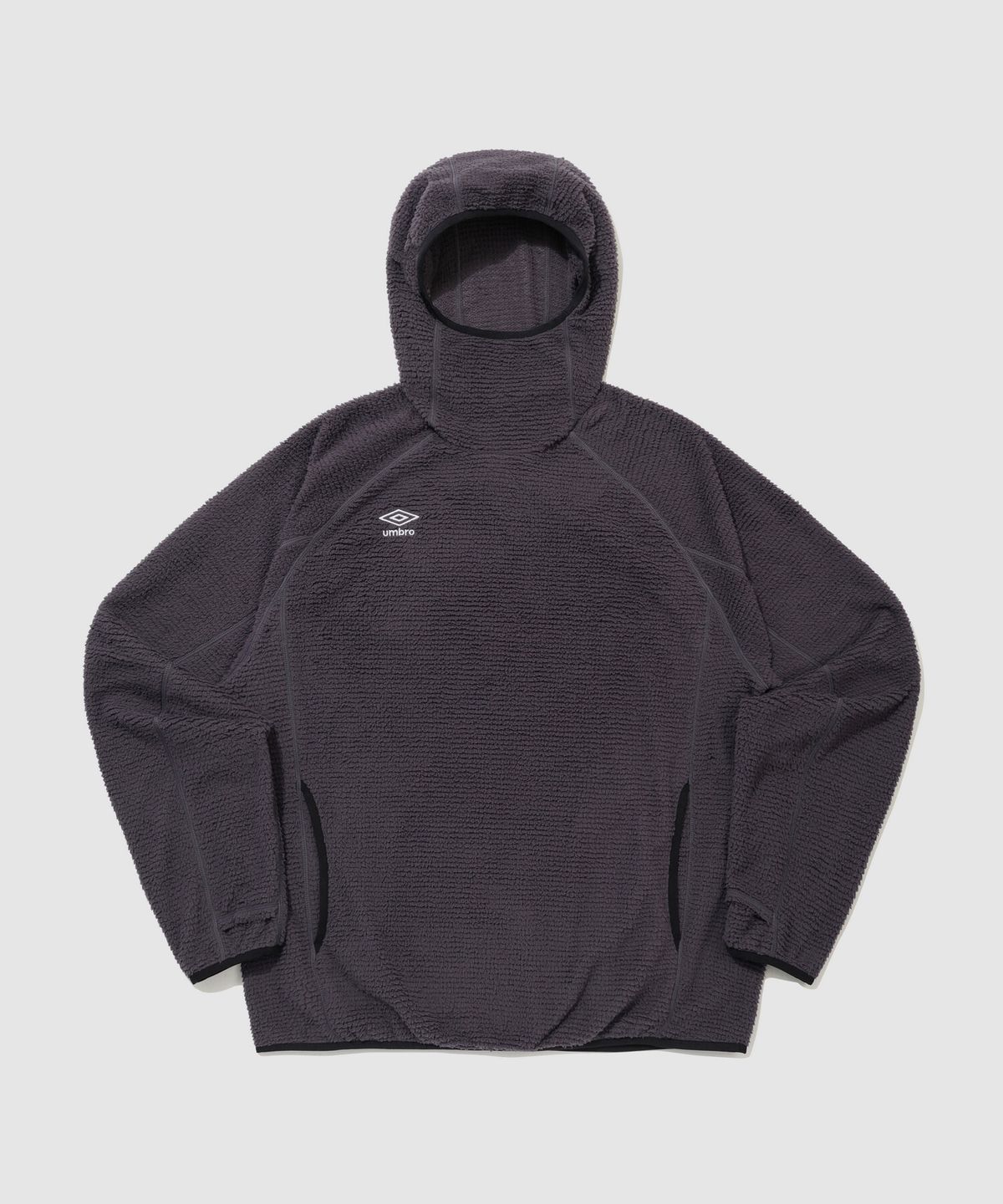 엄브로(UMBRO) 에어리움 경량 플리스 후드 티셔츠 차콜 UR321SHD93