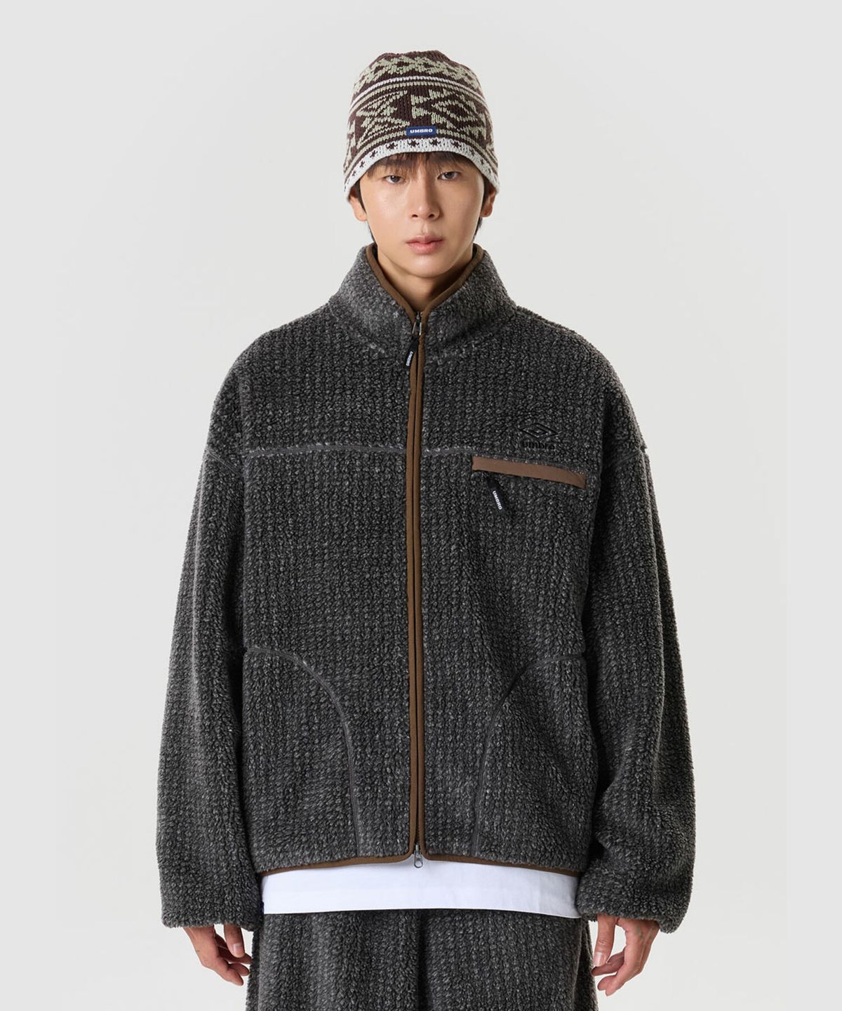 엄브로(UMBRO) 쉐르파 플리스 자켓 브라운 UR423CFJO1