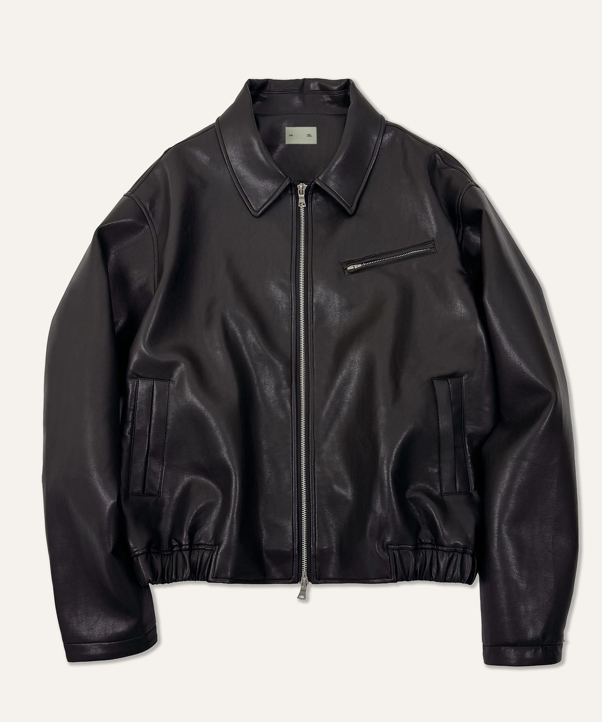 에이리(EYRI) 레더 싱글 자켓_웜 블랙