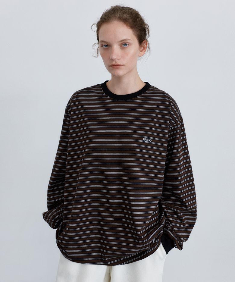 [앨리스 펑크X유라고] Stripe logo boxy t-shirt