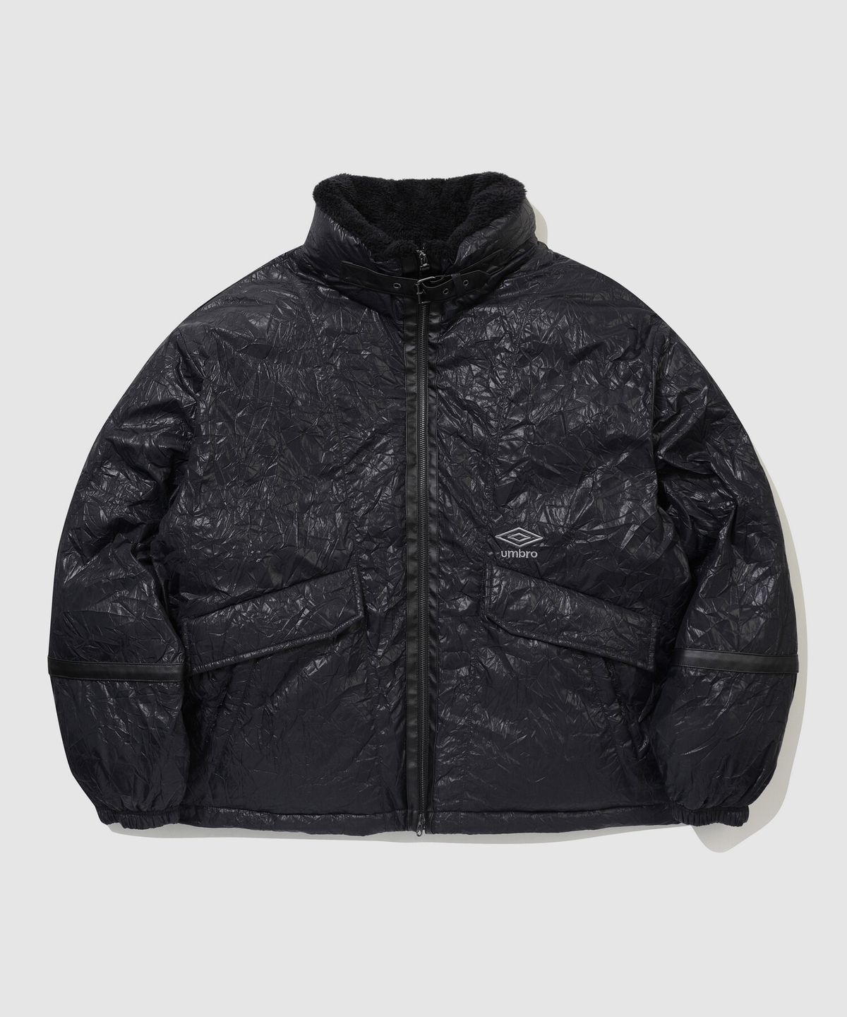 엄브로(UMBRO) 링클 하이넥 패딩 자켓 블랙 UR421CPJO5