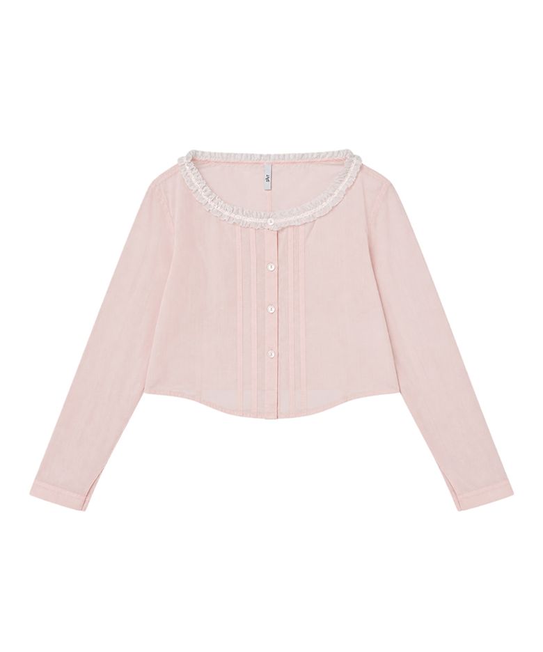 COTTON GAUZE PIN TUCK BLOUSE_PINK