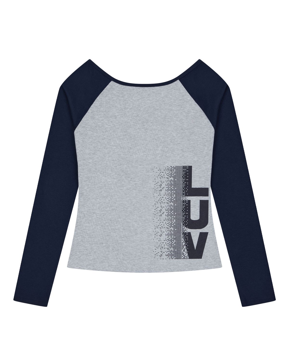 러브이즈트루(LUVISTRUE) RL PIXEL LUV RAGLAN TEE(NAVY)