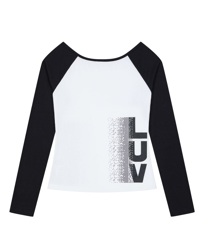 RL PIXEL LUV RAGLAN TEE(BLACK)