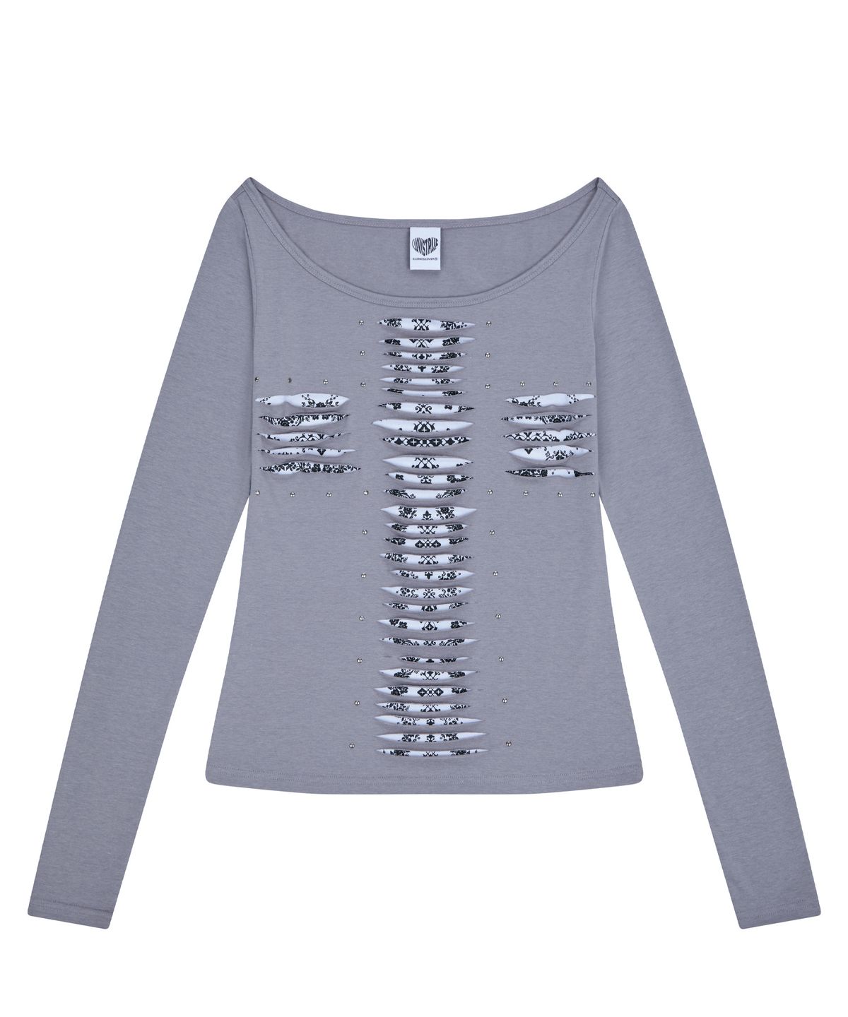 러브이즈트루(LUVISTRUE) RL CROSS CUT OUT TEE(GRAY)