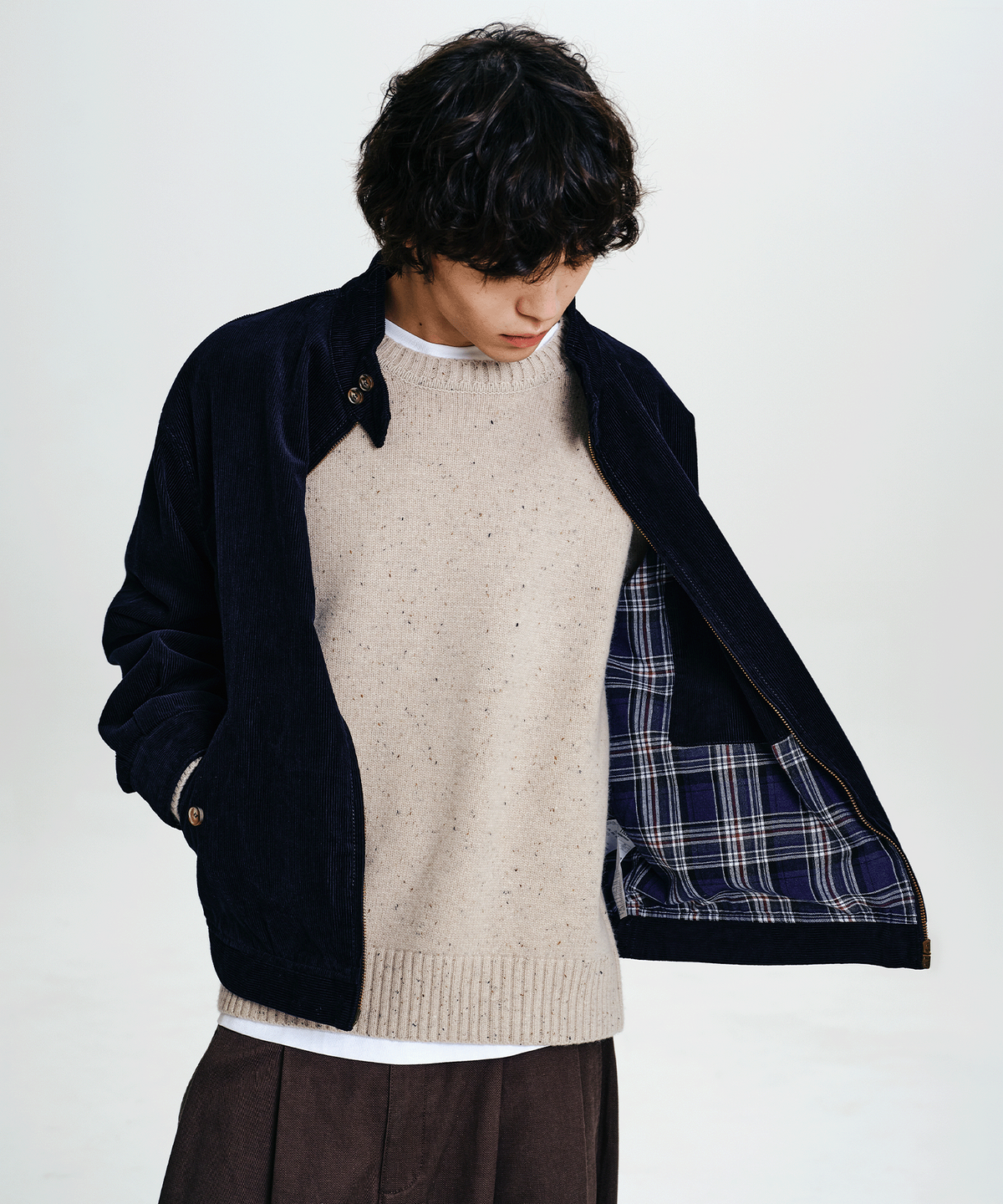 나우(nau) 코듀로이 헤링턴 자켓 Navy