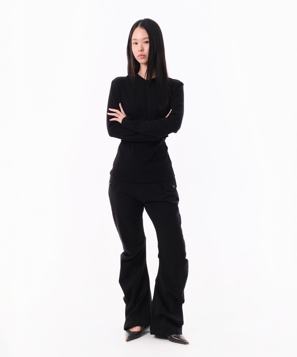 다이브인 우먼(DIVEIN WOMEN) WASHED BANANA COTTON PANTS (BLACK)
