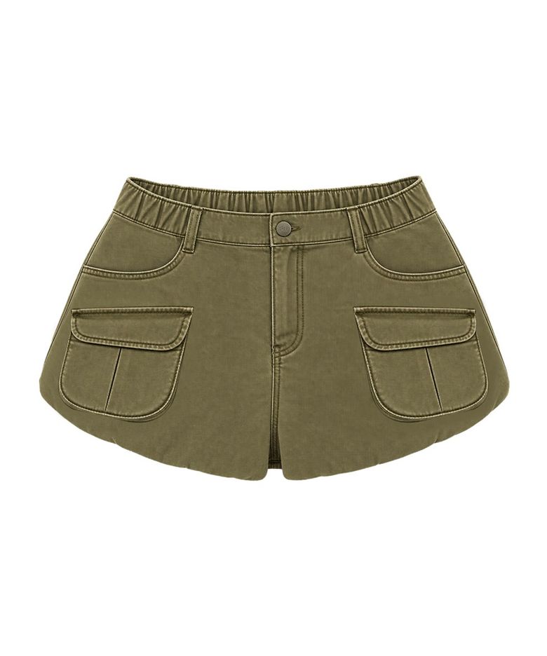 PUMPKIN WASHED CARGO SHORTS_KHAKI BROWN