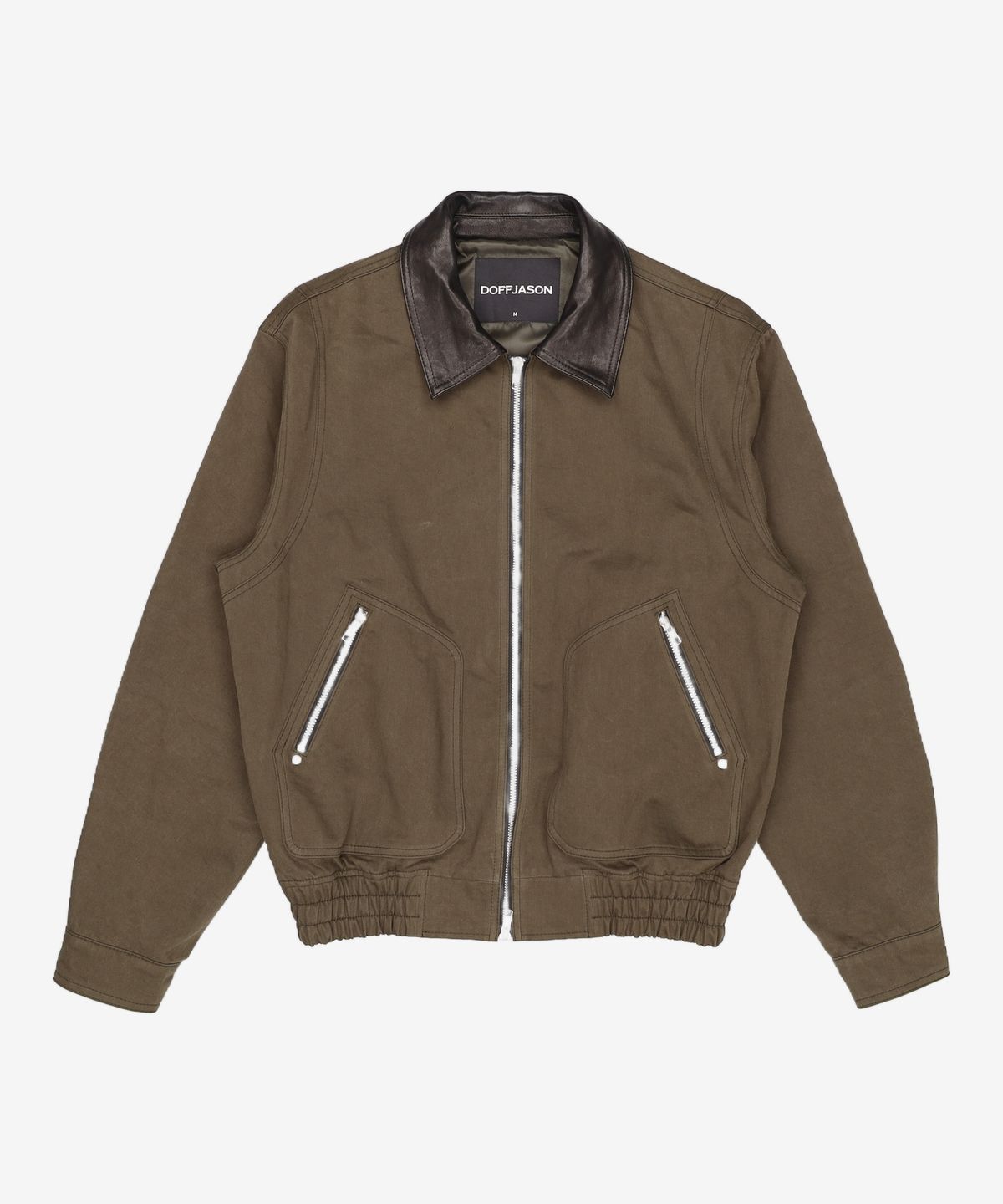 도프제이슨(DOFFJASON) 루이 레더 카라 워크 자켓 KHAKI M