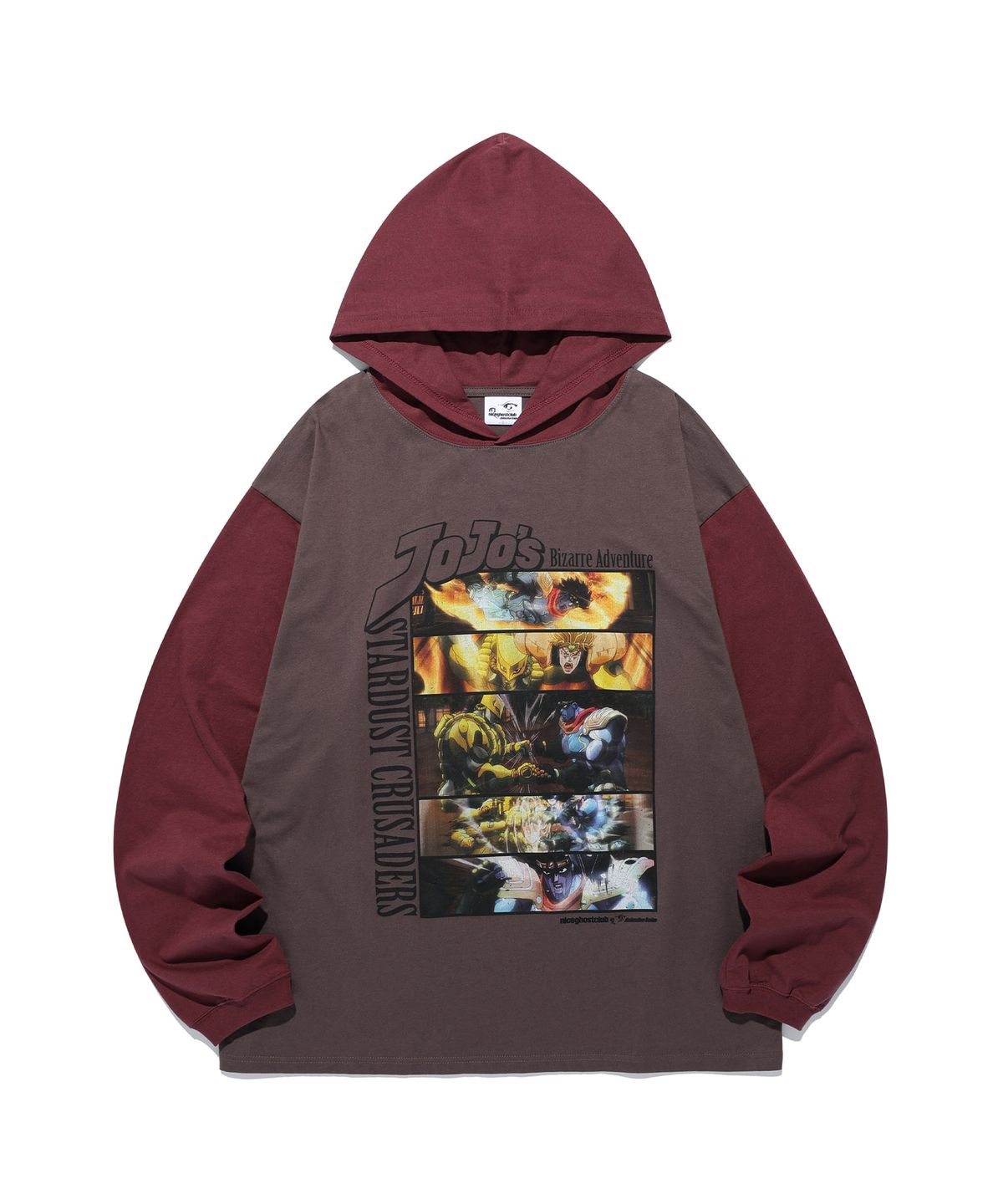 나이스고스트클럽(NICEGHOSTCLUB) JOJOs STARDUST CRUSADERS BIG BIG LS HOODIE_BROWN(NG2GFUT573B)