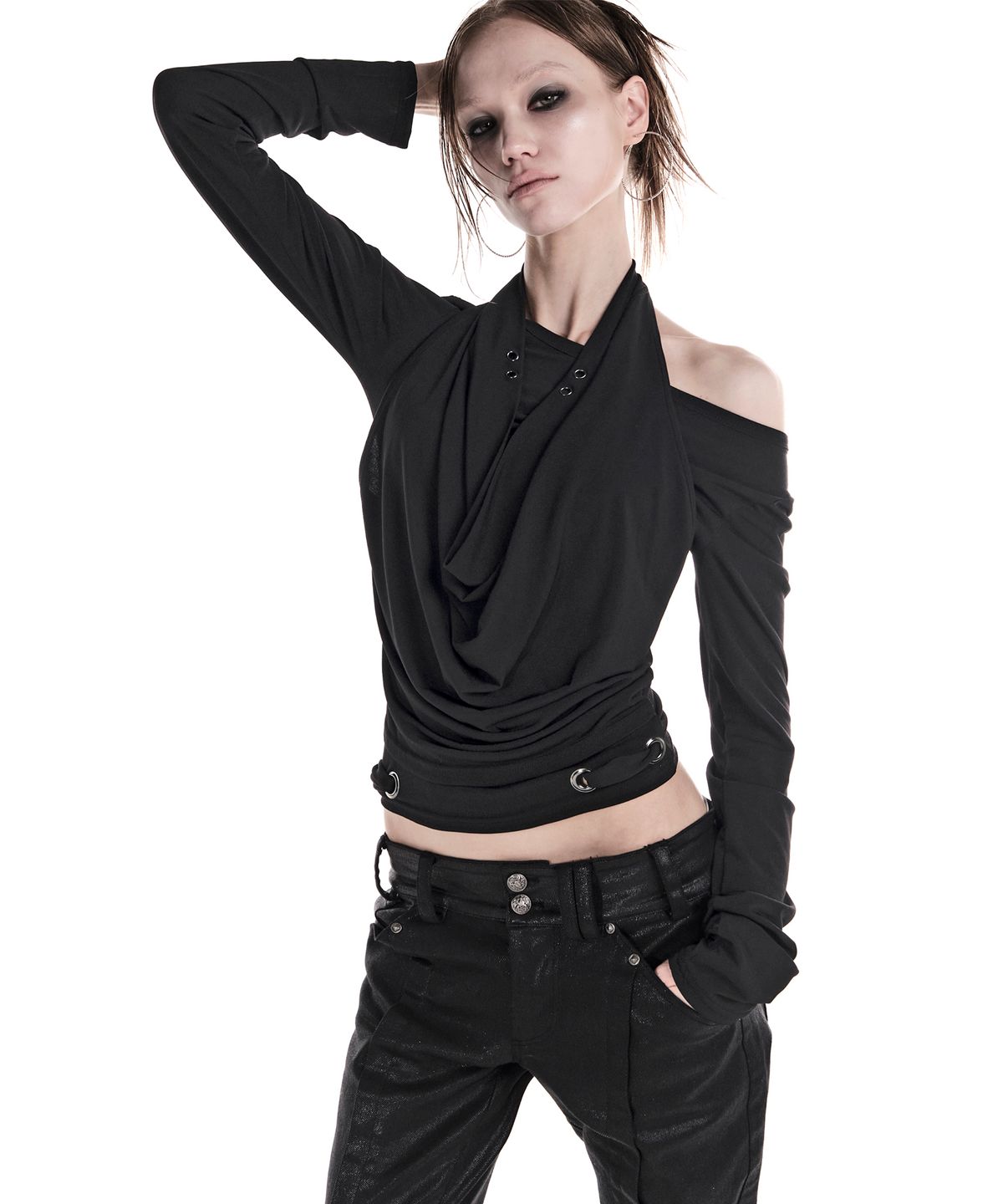 이양(EYANG) COWL LAYERED LONGSLEEVE TOP