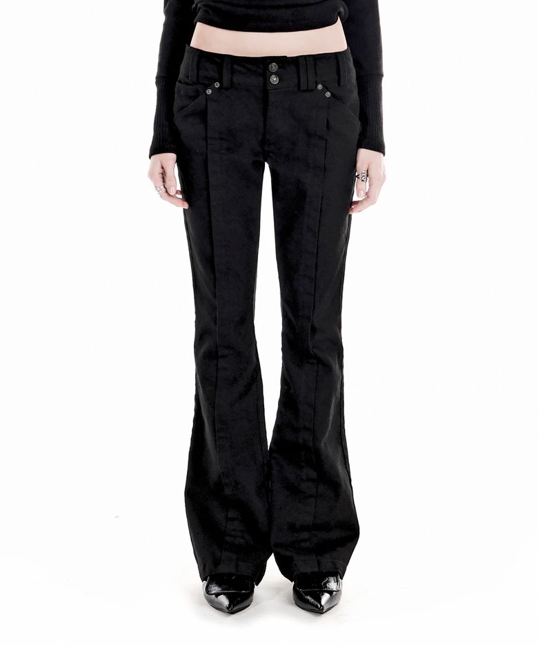 VAMP SLIM BOOTCUT DENIM PANTS BLACK