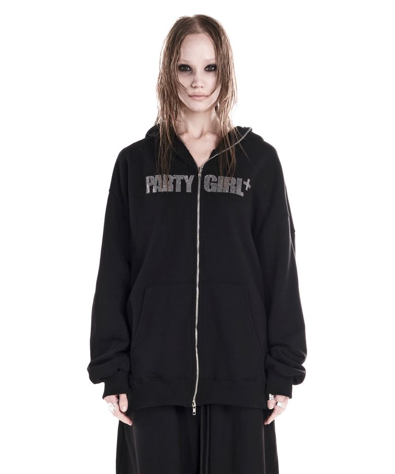 PARTY GIRL HOTFIX SET HOOD ZIP-UP BLACK