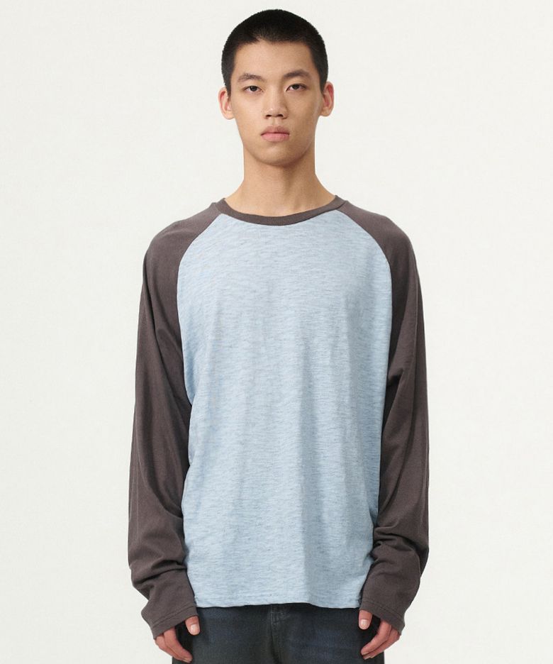 RELAXED RAGLAN LONG SLEEVE (SKY BLUE)