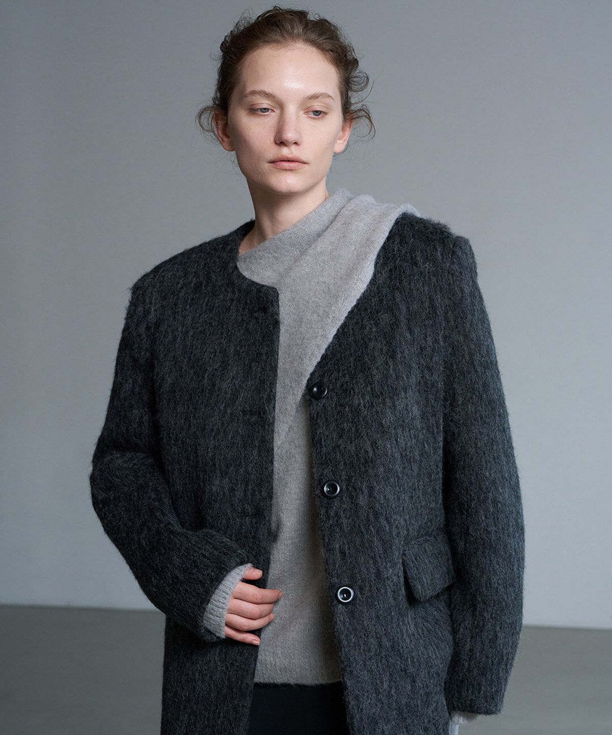 린테(LYNTE) Signature Mohair Half Coat