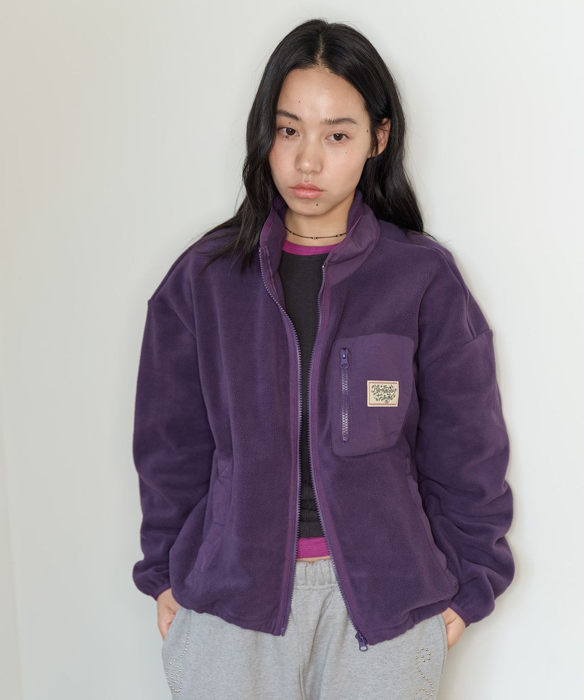 홈바디띵즈(HOMEBODY THINGS) HBT Pocket Fleece Jacket (PURPLE)