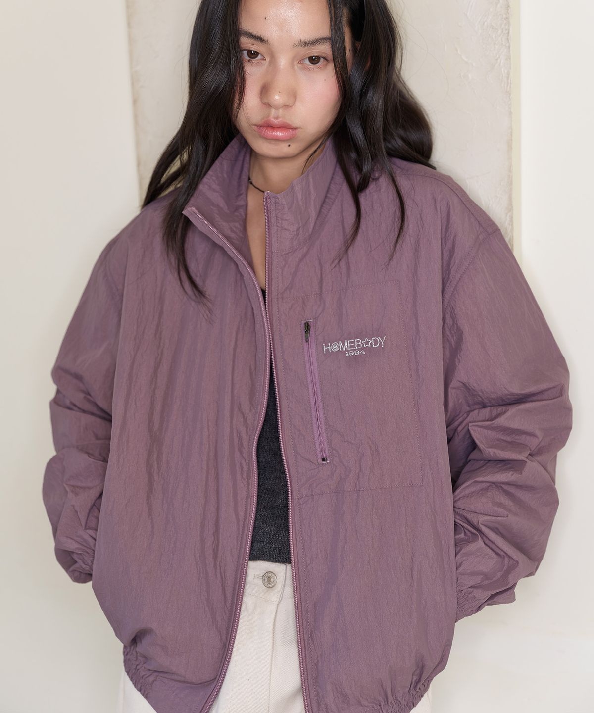 홈바디띵즈(HOMEBODY THINGS) Homebody Pocket Windbreaker (DUSTY PURPLE)