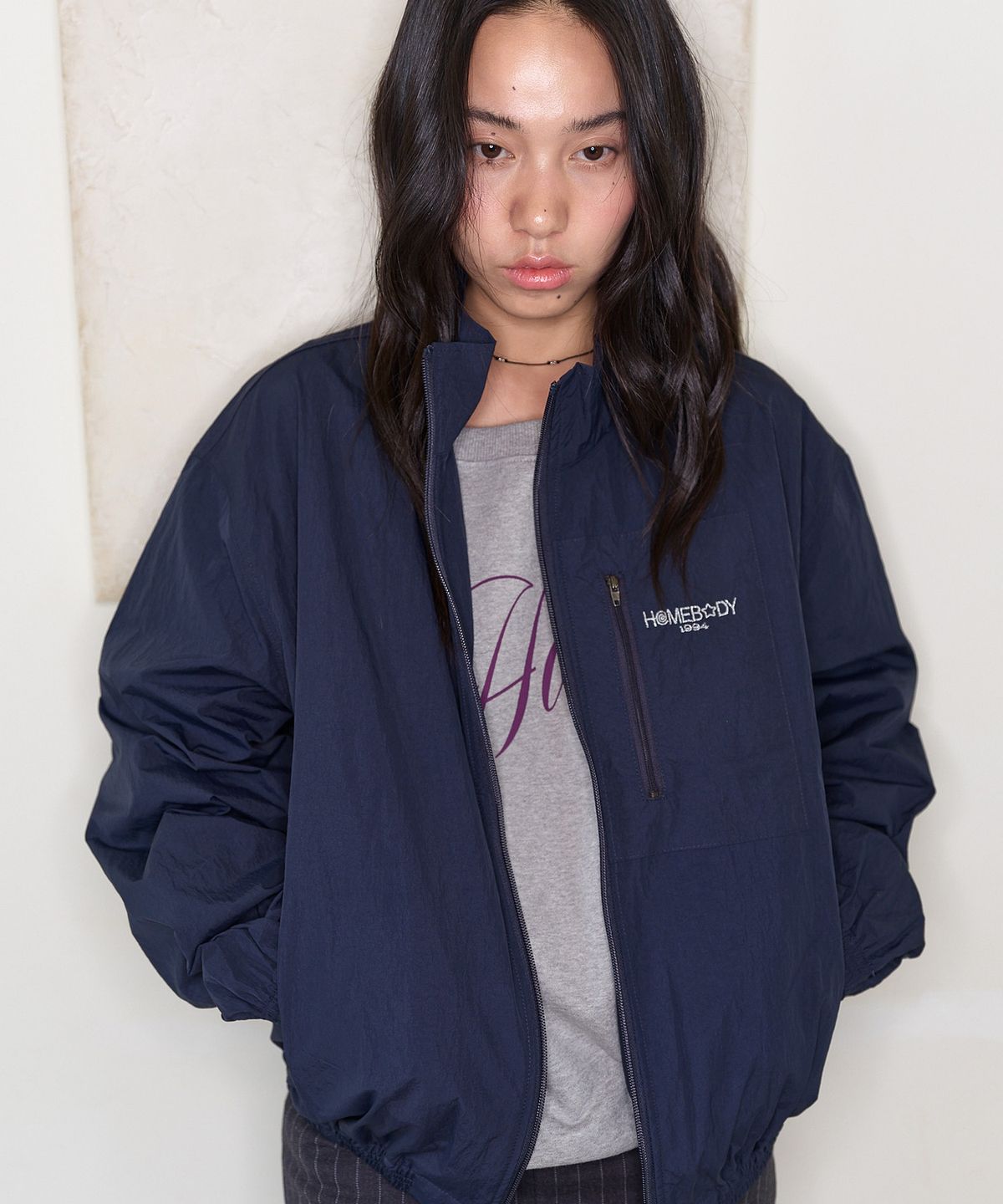 홈바디띵즈(HOMEBODY THINGS) Homebody Pocket Windbreaker (NAVY)