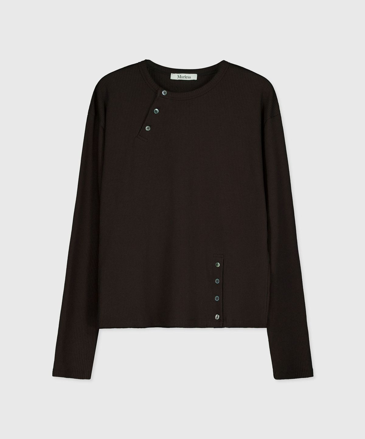 머레스(MURLESS) SLASH HENLEY NECK LONG SLEEVE_BROWN