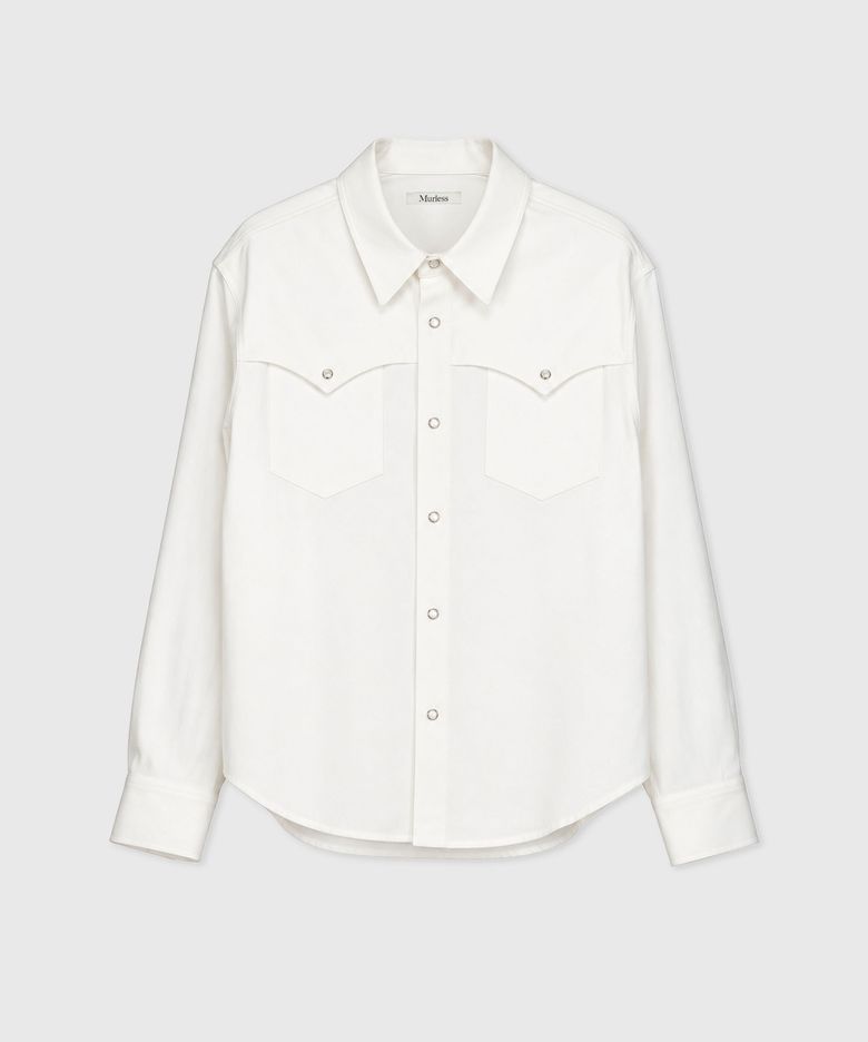 WESTERN YOKE FLAP SHIRT_OFF WHITE